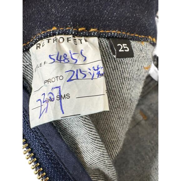 Retrofete Jeans Leg Low Rise Stretch Denim Micro Flare Blue Sz 25 - SAMPLE SALE! - Picture 8 of 8